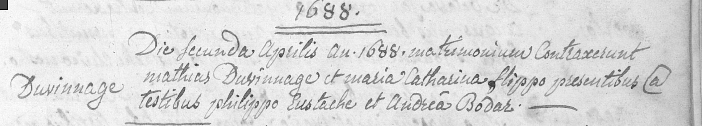 Mariage 1688
