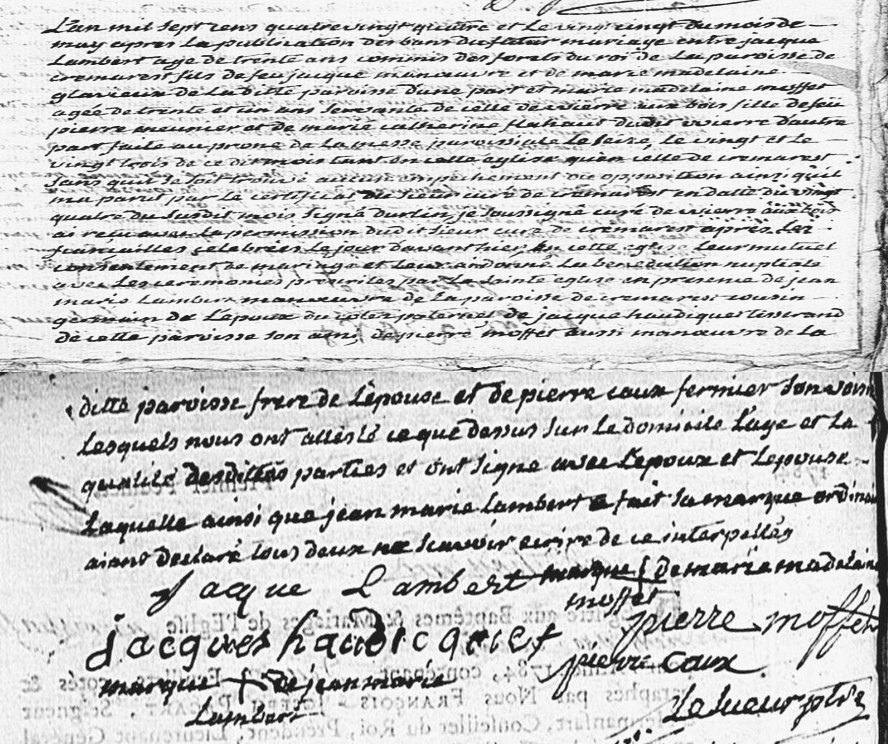 Mariage 1784