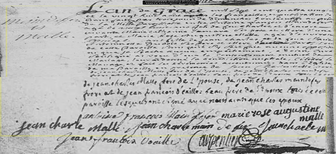 Mariage 1781