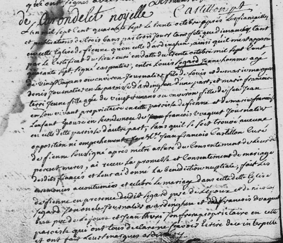Mariage 1747