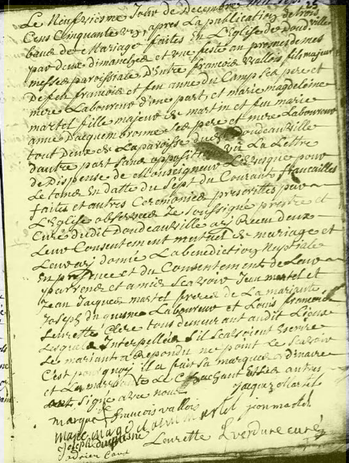 Mariage 1751