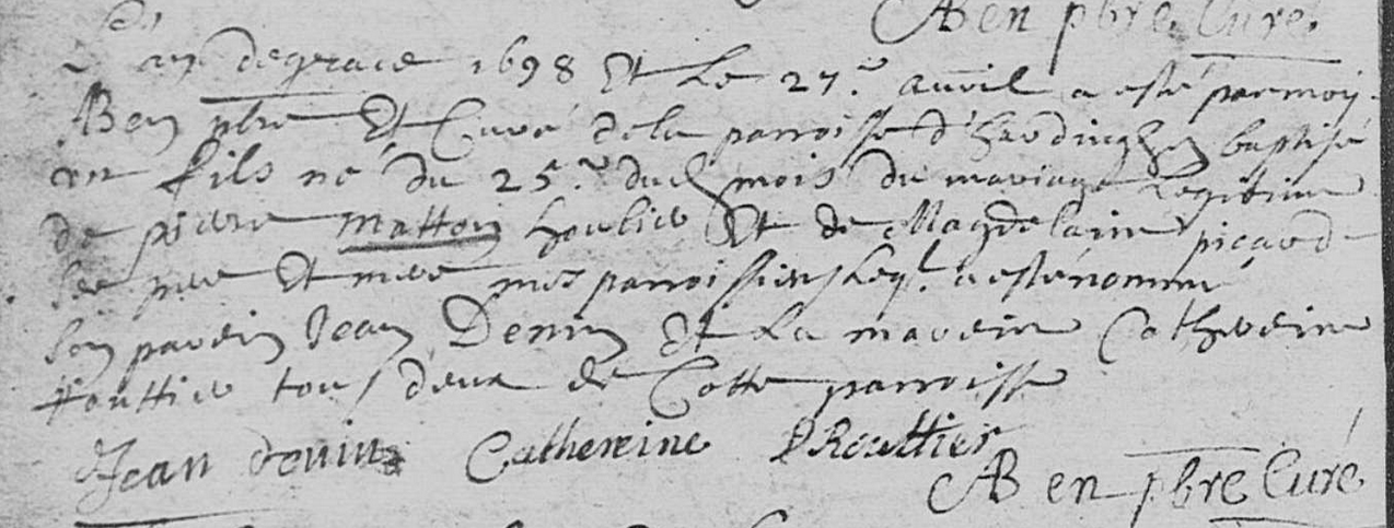 Naissance 1698