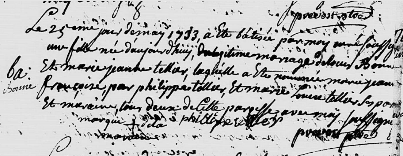 Naissance 1733