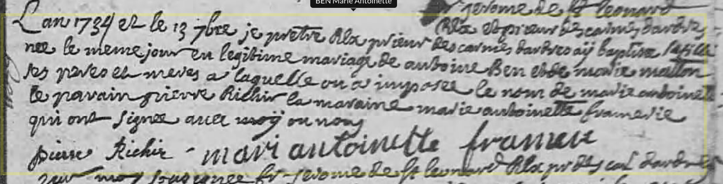 Naissance 1734