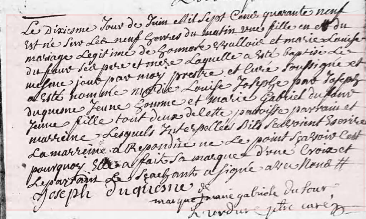 Naissance 1749
